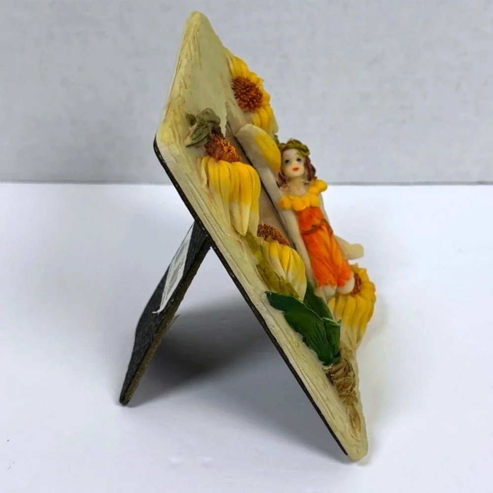 Y2K Fairy Sunflower Resin Phote Frame 3D Cottagecore Whimsical Garden Decor